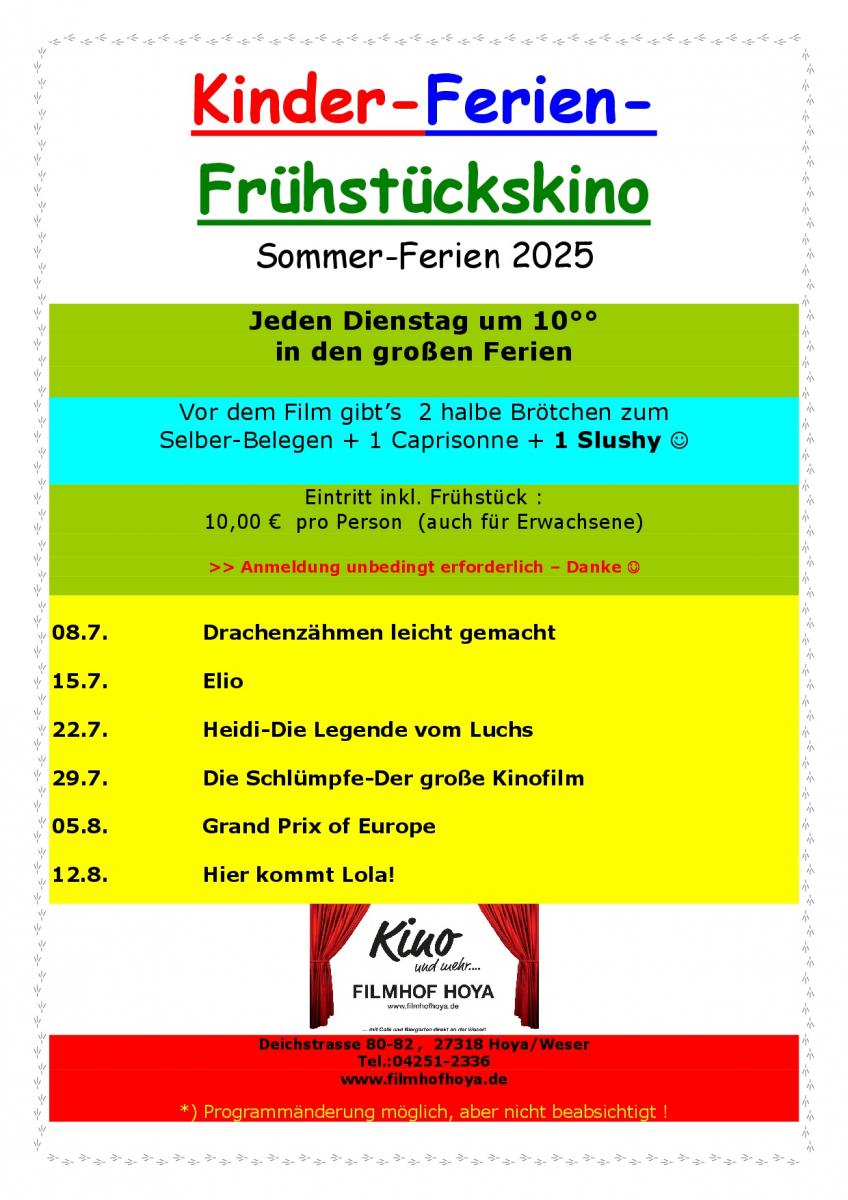 Kinder-Ferien-Frühstücks-Kino